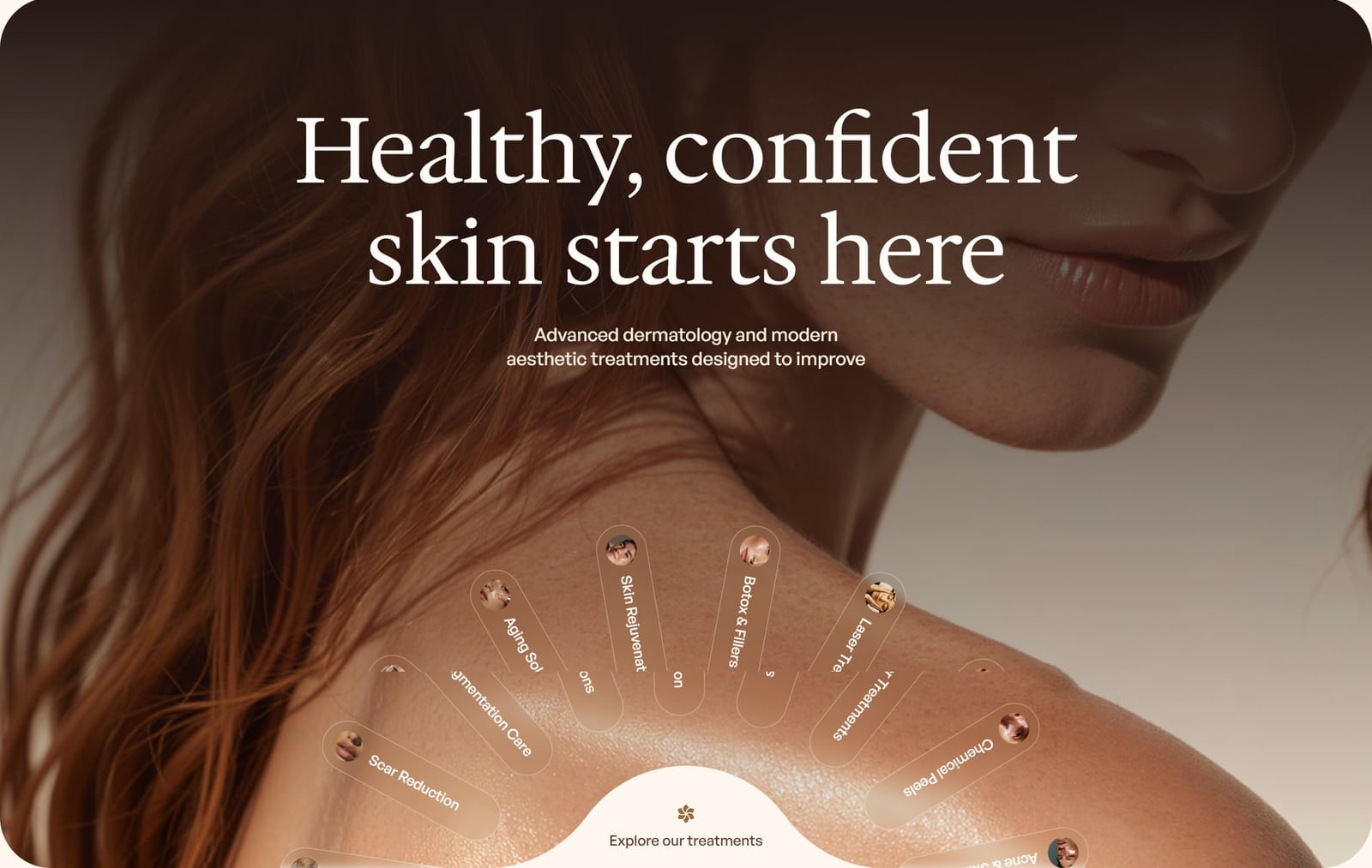 Healthy, confident skin starts here. Advanced dermatology and modern aesthetic treatments designed to improve how your skin looks and feels. Explore our treatments: acne and skin health, scar reduction, pigmentation care, aging solutions, skin rejuvenation, Botox and fillers, laser treatments, chemical peels.