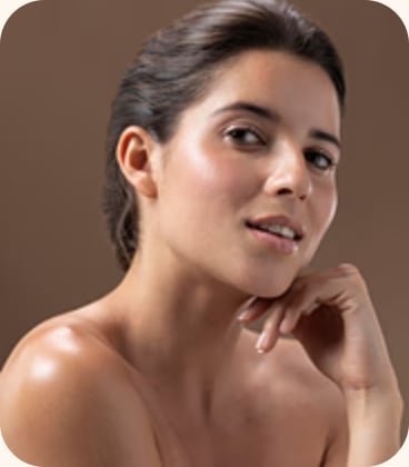 Portrait of a woman with glowing skin